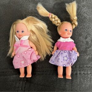 Evi Love Simba Doll Mini 4 1/2" Blonde Toddler Kelly Clone Child Kids Set Of 2